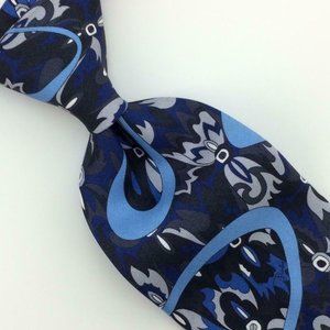 Emilio Pucci Tie Italy Blue Gray Black Abstract